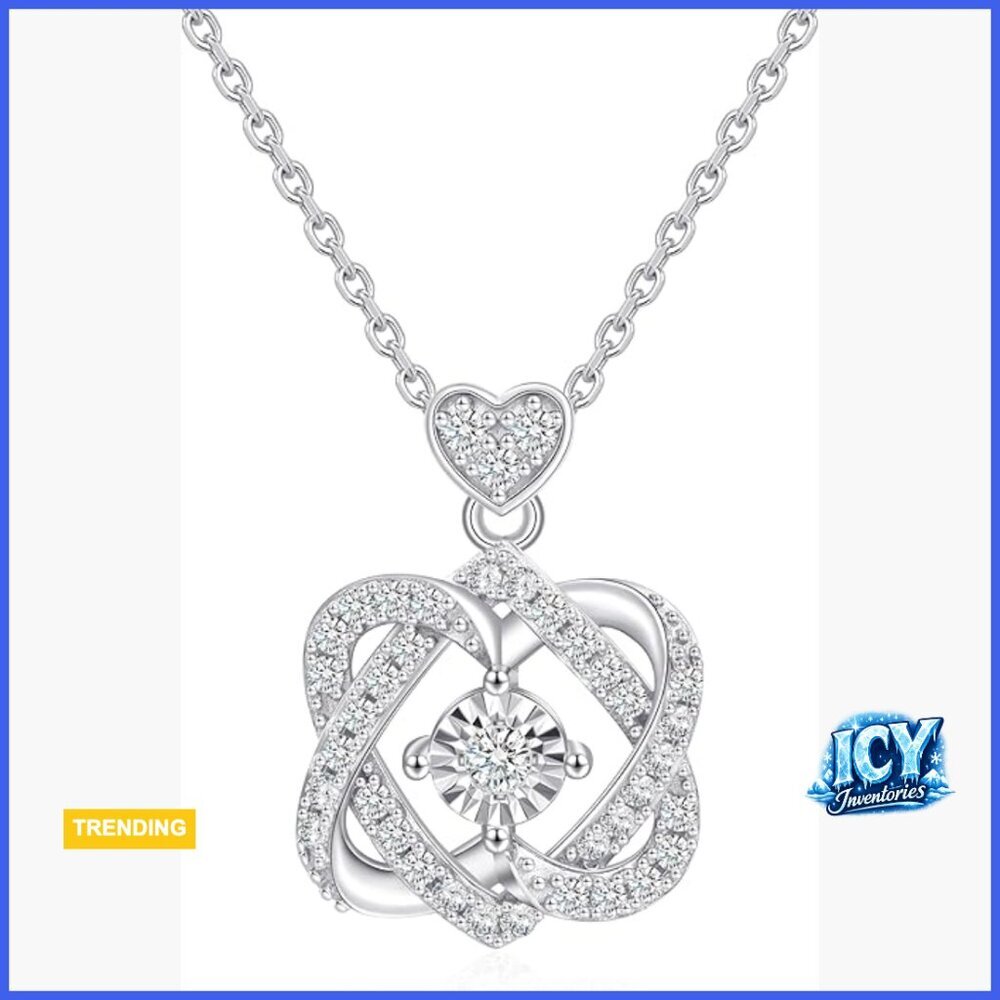 Sterling Silver Lab Grown Diamond Halo Pendant Necklace with Chain